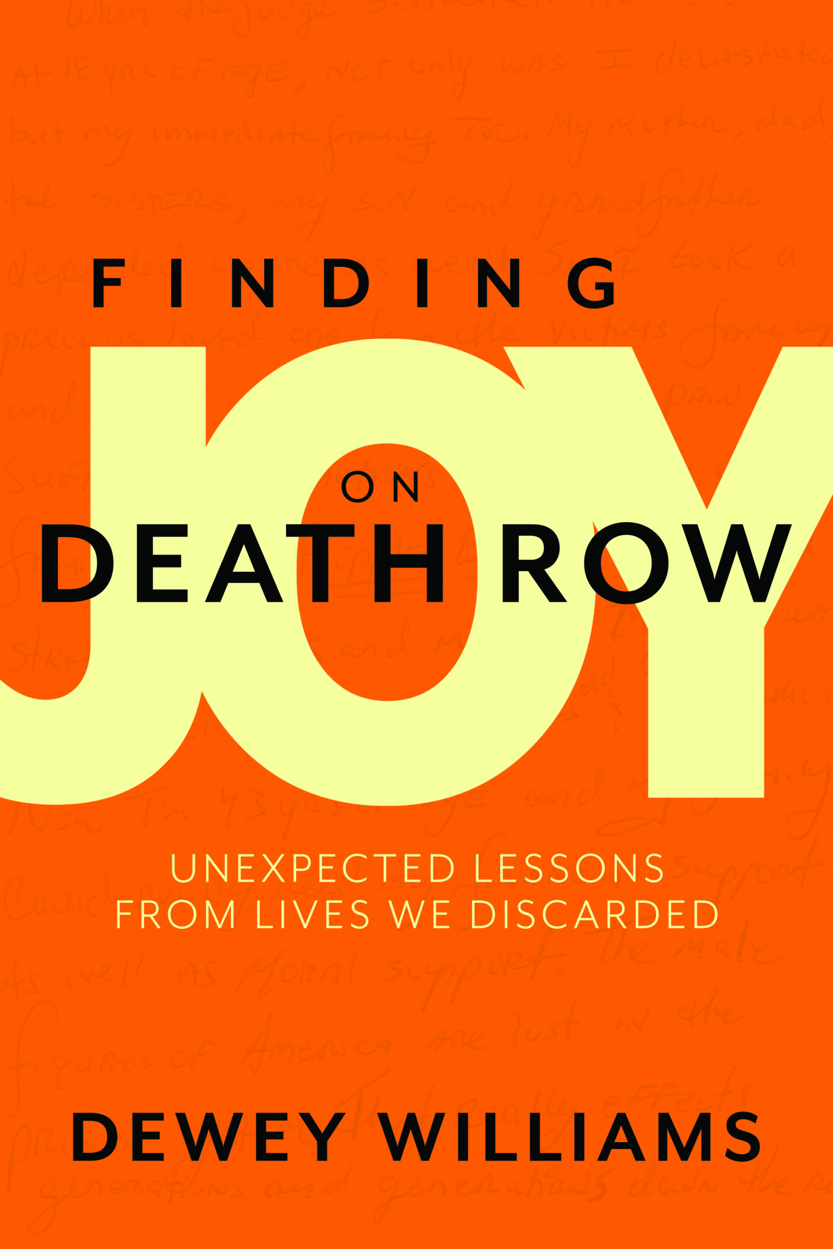 Orange, yellow, and black cover for Finding Joy on Death Row